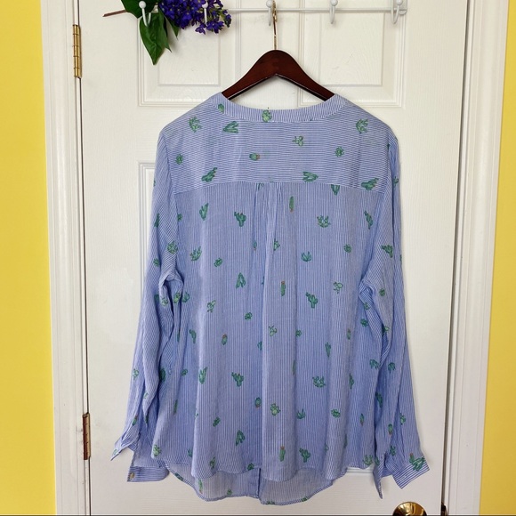 ZAC & RAHEL Blue Striped Button Down Shirt - Picture 3 of 15